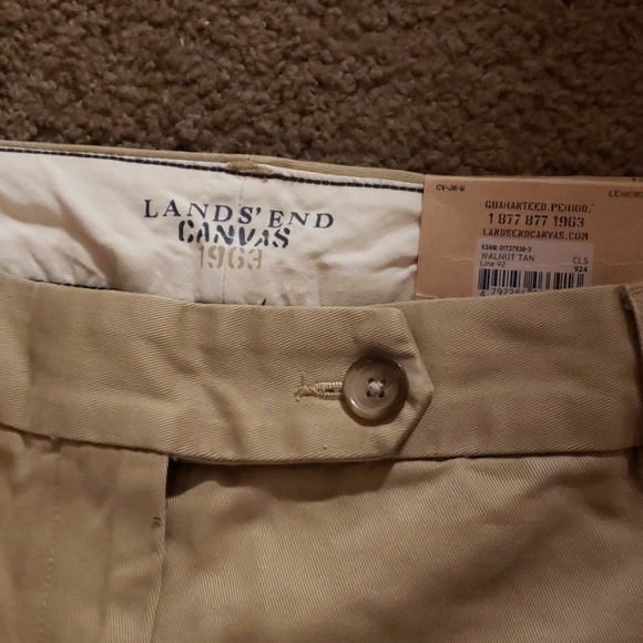 LANDS END Walnut Tan Low Rise Straight Leg Pants - Picture 2 of 4